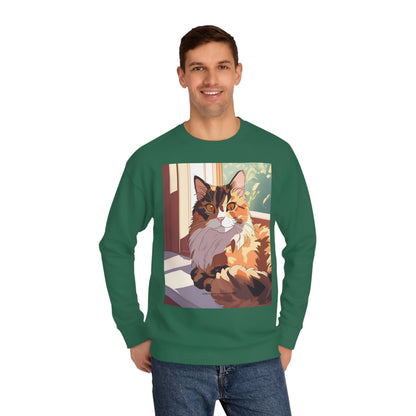 Torti Cat Crew Sweatshirt - Purr Power Co New Merch - Adorable Anime Cat Design