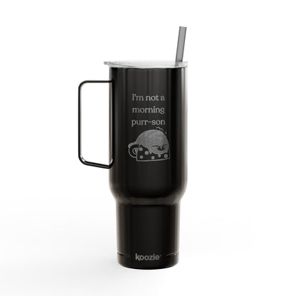 I'm Not A Morning Purr-son Insulated Tumbler with Lid, 40oz (Engraving)