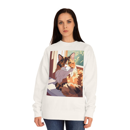 Torti Cat Crew Sweatshirt - Purr Power Co New Merch - Adorable Anime Cat Design