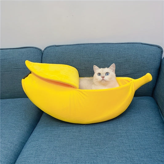 Cute & Cozy Banana-Shaped Cat Bed