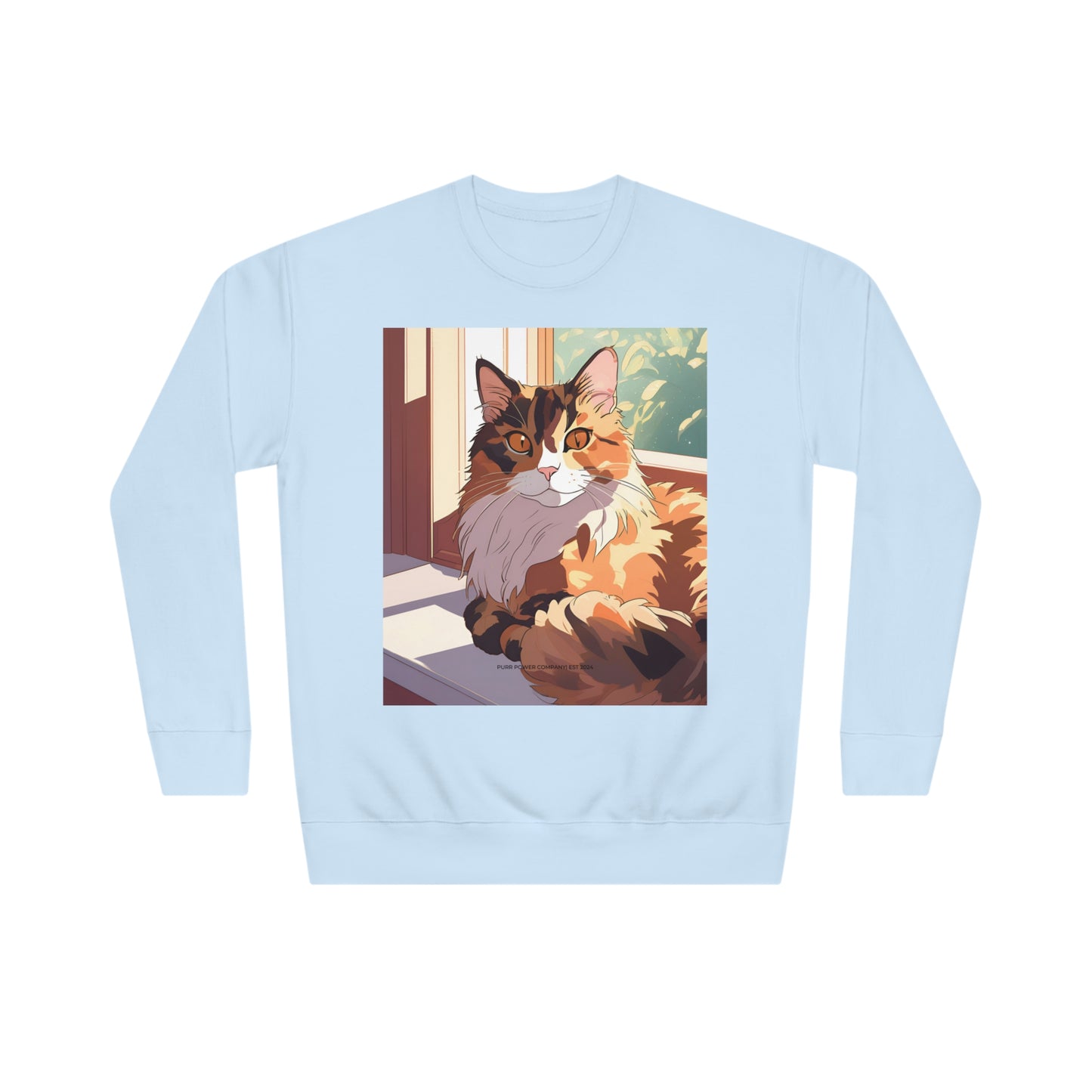 Torti Cat Crew Sweatshirt - Purr Power Co New Merch - Adorable Anime Cat Design