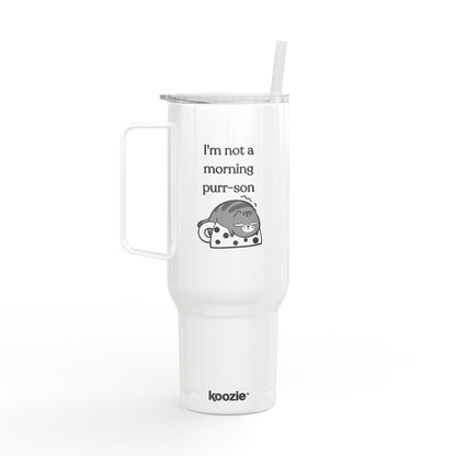 I'm Not A Morning Purr-son Insulated Tumbler with Lid, 40oz (Engraving)