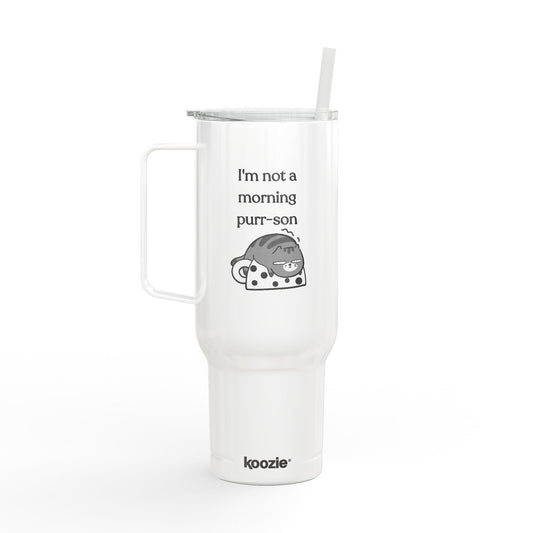 I'm Not A Morning Purr-son Insulated Tumbler with Lid, 40oz (Engraving)