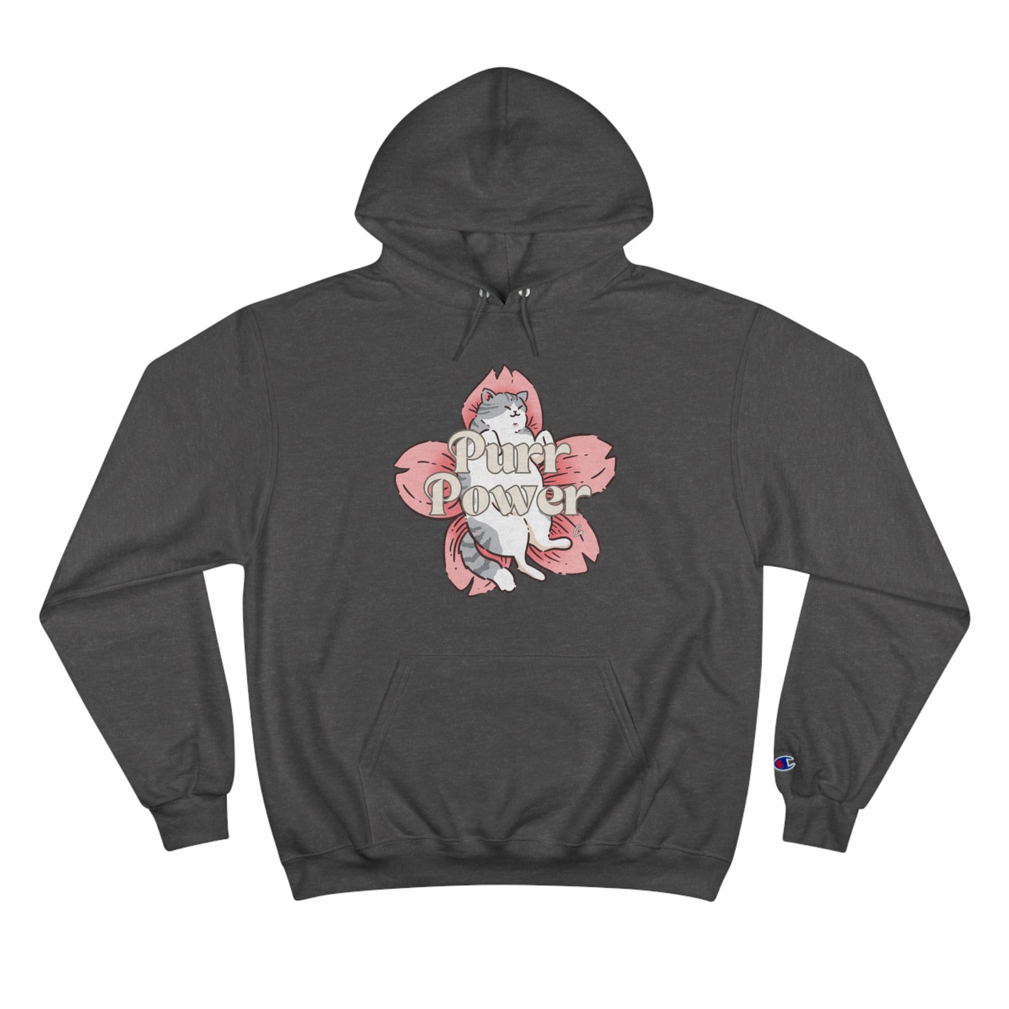 Funny Cat Champion Hoodie by Purr Power Co