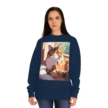 Torti Cat Crew Sweatshirt - Purr Power Co New Merch - Adorable Anime Cat Design