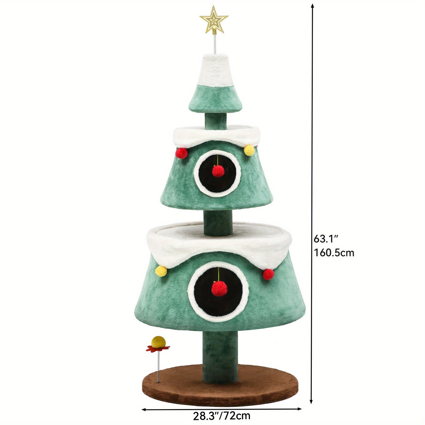 Christmas Cat Tree with Cat Teaser Toy