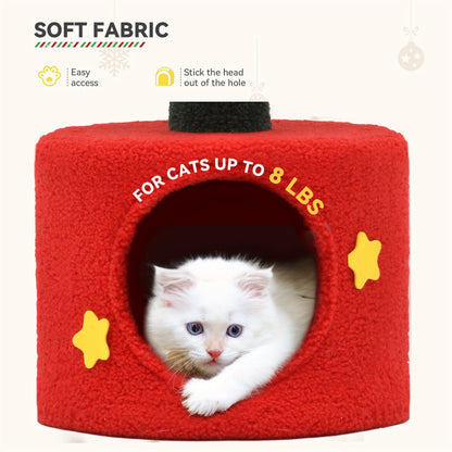 Christmas Cat Tree with Cat Teaser Toy