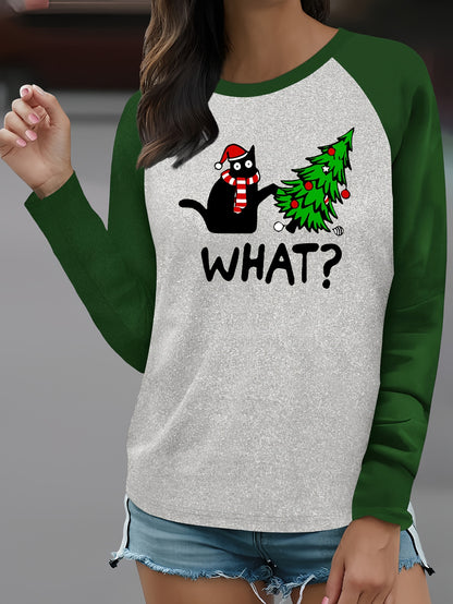 Christmas Cat & Tree Graphic Tee