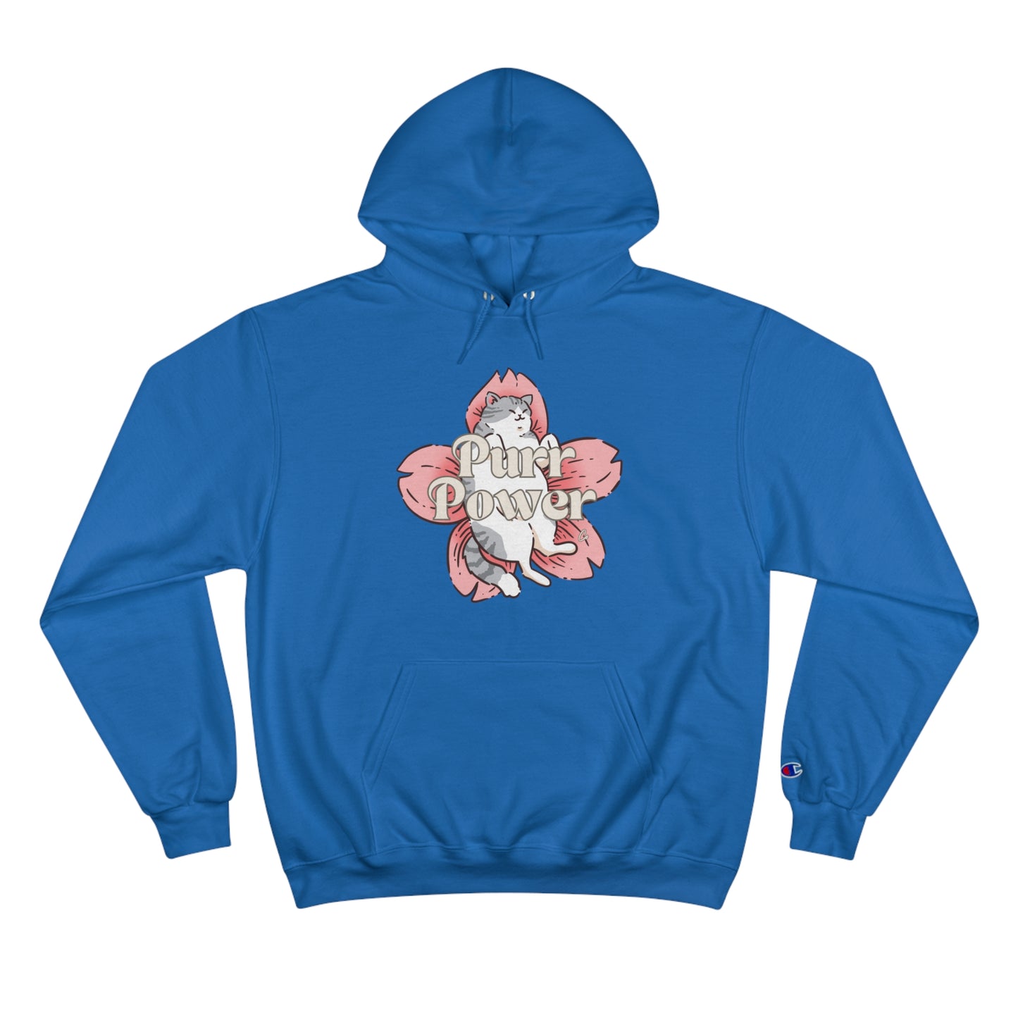 Funny Cat Champion Hoodie by Purr Power Co