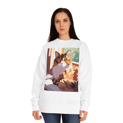 Torti Cat Crew Sweatshirt - Purr Power Co New Merch - Adorable Anime Cat Design