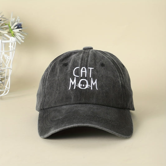 Cat Mom Embroidery Baseball Cap