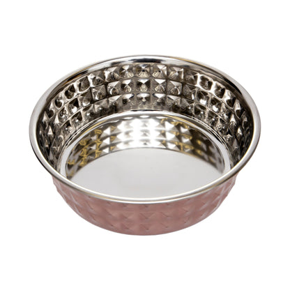 Country Living Set of 2 Hammered Stainless Steel Bowls  – Rose Quartz/64oz