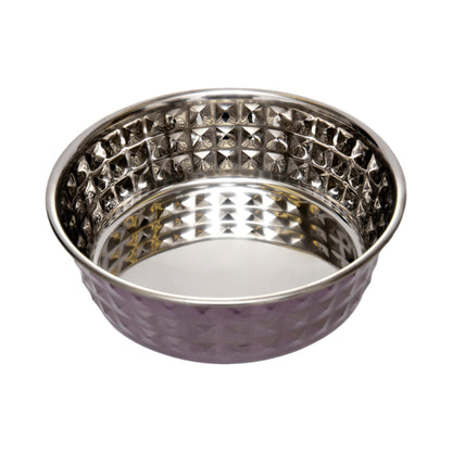 Country Living Set of 2 Hammered Stainless Steel Pet Bowls – Lavender