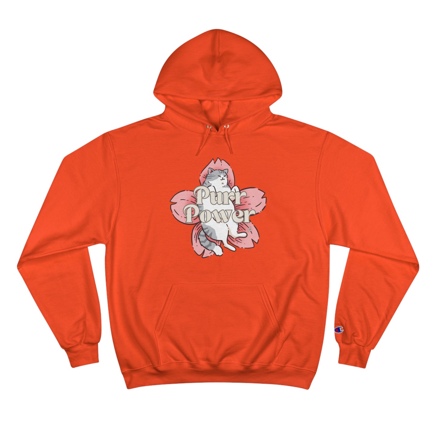 Funny Cat Champion Hoodie by Purr Power Co