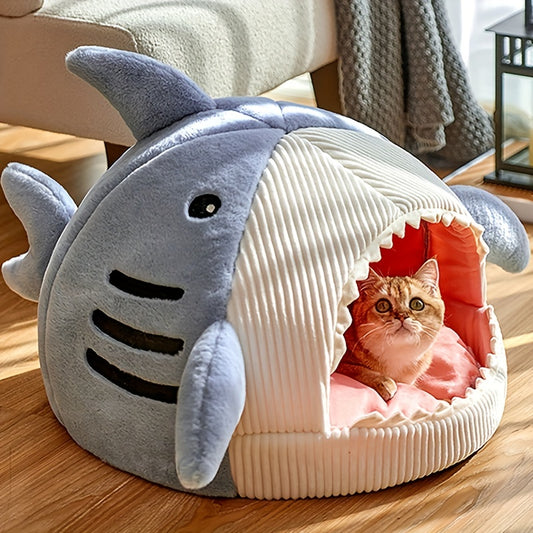 Cozy Shark Bed For Indoor Cats