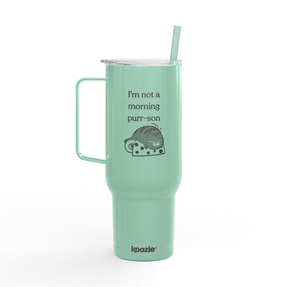 I'm Not A Morning Purr-son Insulated Tumbler with Lid, 40oz (Engraving)