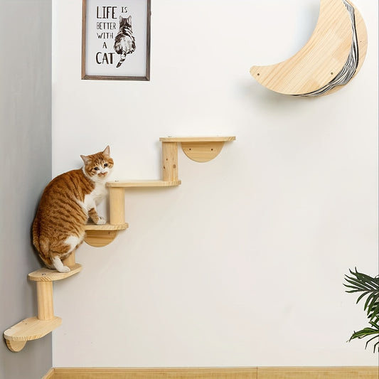 Wooden Cat Wall Stairs