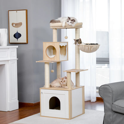 Large Cat Tree Tower With Litter Box