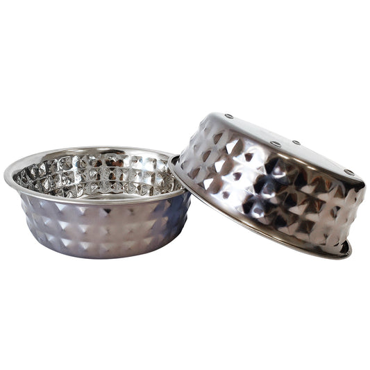 Country Living Set of 2 Hammered Stainless Steel Bowls – Black Pearl