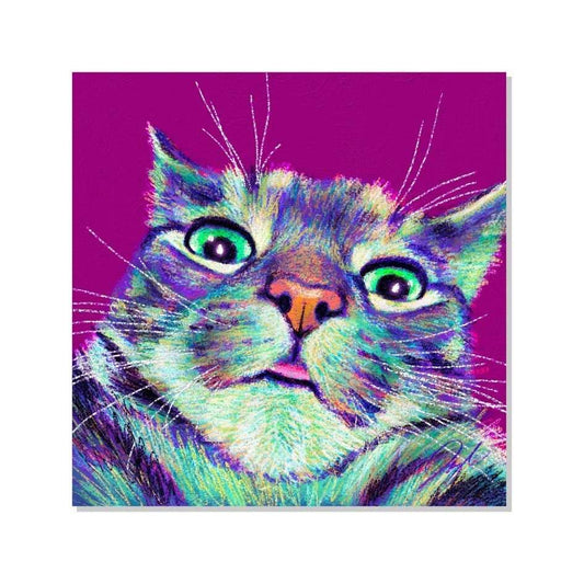 Close Encounters Collection - "Blep" Non-Holographic Matte Sticker - Close Up of a Cat