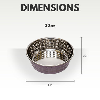 Country Living Set of 2 Hammered Stainless Steel Pet Bowls – Lavender