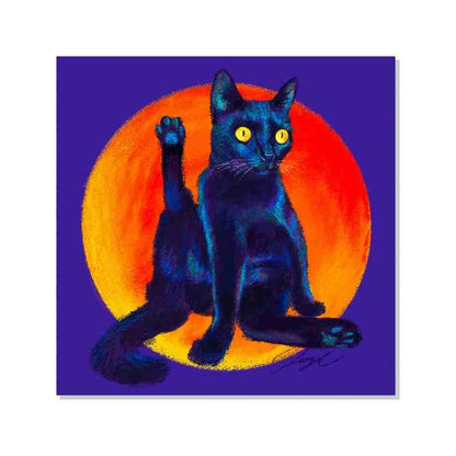 Feline Flows and Poses Collection - "Excuse Me" Non-Holographic Matte Sticker - Sticker with a Silly Black Cat Sticking His Leg Up