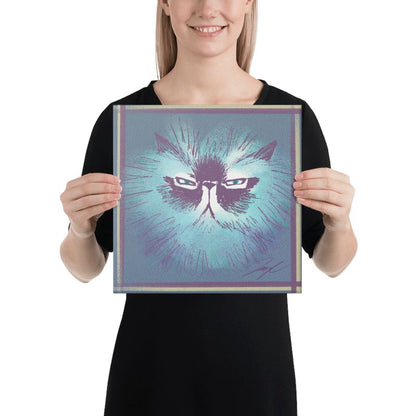 "Grumpy Furball" Painting of a Fluffy Grumpy Cat [Unfoiled]
