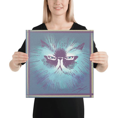 "Grumpy Furball" Painting of a Fluffy Grumpy Cat [Unfoiled]