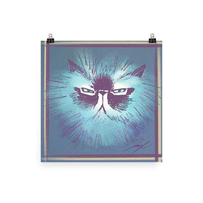 "Grumpy Furball" Painting of a Fluffy Grumpy Cat [Unfoiled]