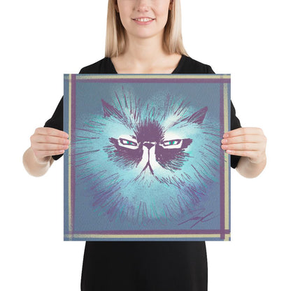 "Grumpy Furball" Painting of a Fluffy Grumpy Cat [Unfoiled]