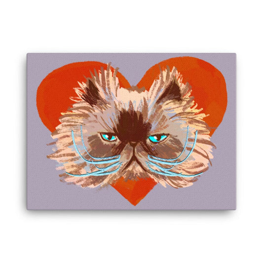 "Grumpy Valentine": Painting Grumpy Cat and a Heart [Unfoiled]