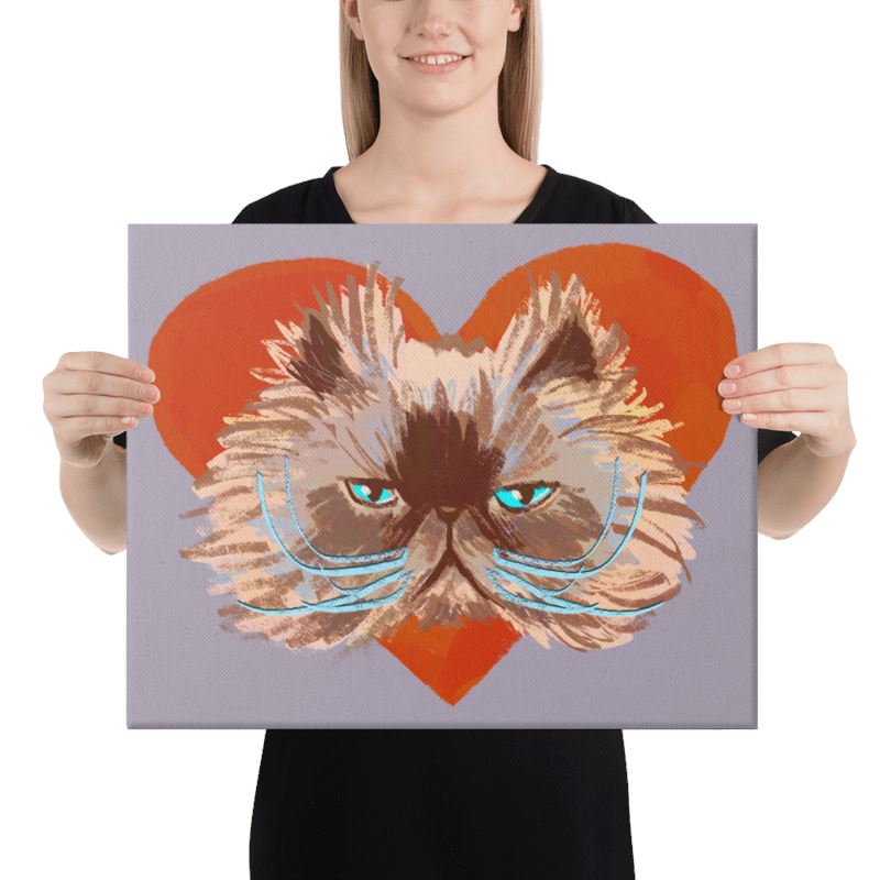 "Grumpy Valentine": Painting Grumpy Cat and a Heart [Unfoiled]