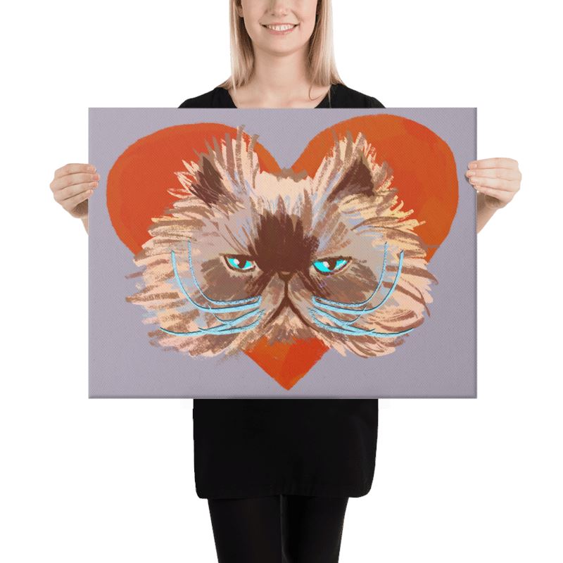 "Grumpy Valentine": Painting Grumpy Cat and a Heart [Unfoiled]