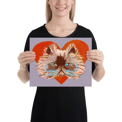 "Grumpy Valentine": Painting Grumpy Cat and a Heart [Unfoiled]