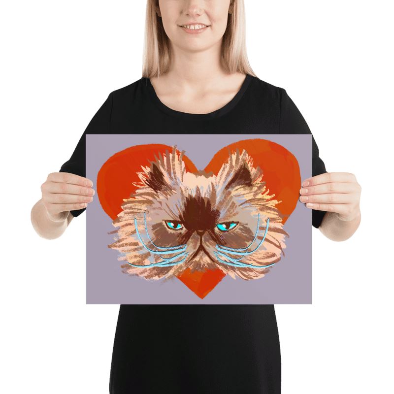 "Grumpy Valentine": Painting Grumpy Cat and a Heart [Unfoiled]