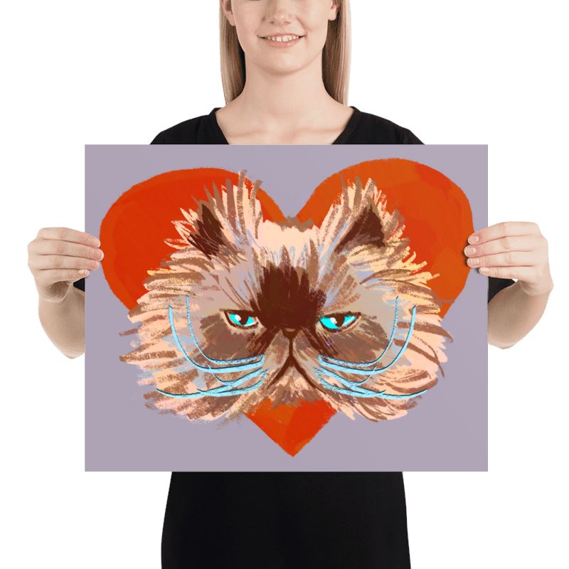 "Grumpy Valentine": Painting Grumpy Cat and a Heart [Unfoiled]