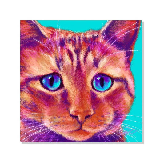 Close Encounters Collection - "Melancholy" Non-Holographic Matte Sticker - Close Up of a Sad Ginger Cat