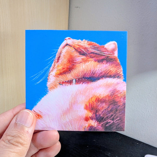 Close Encounters Collection - "Chonk" Non-Holographic Matte Sticker - Close Up of a Fat Ginger Cat