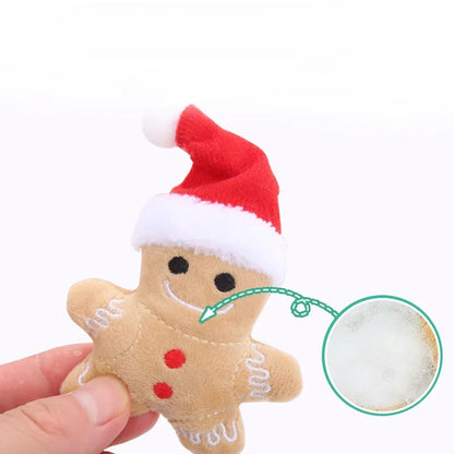 Christmas Hat Gingerbread Man Catnip Toy