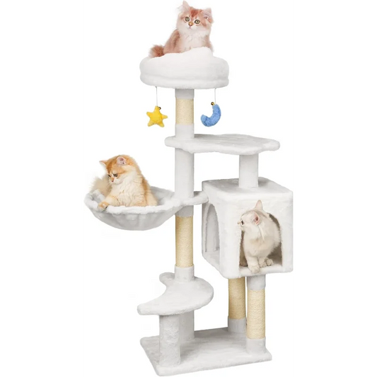 Cloud-Shaped Cat Tree for Kittens, 43" Tall for Small Cats