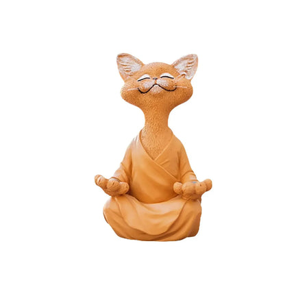 Whimsical Buddha Cat Figurine