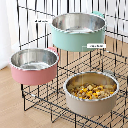 Hanging Stainless Steel Pet Bowl