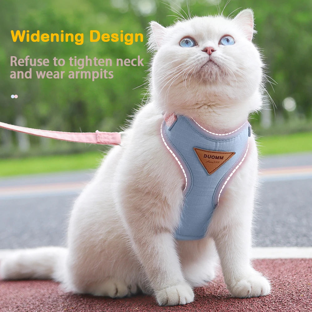 Adjustable Cat Harness Leash Set