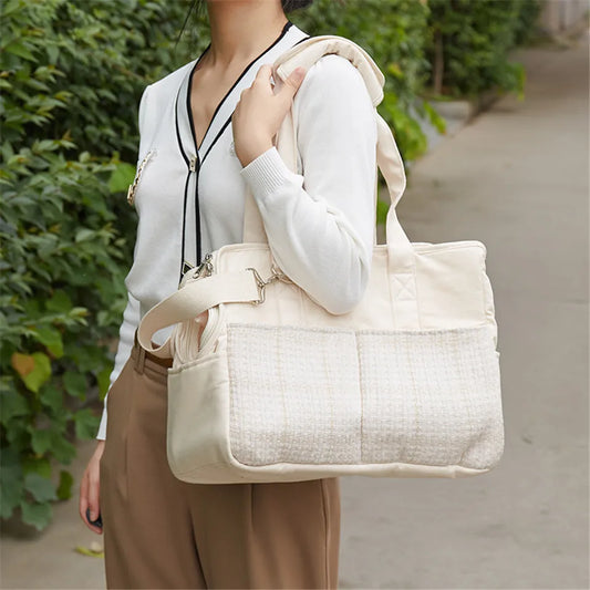 Portable Cotton Canvas Cat Shoulder Bag