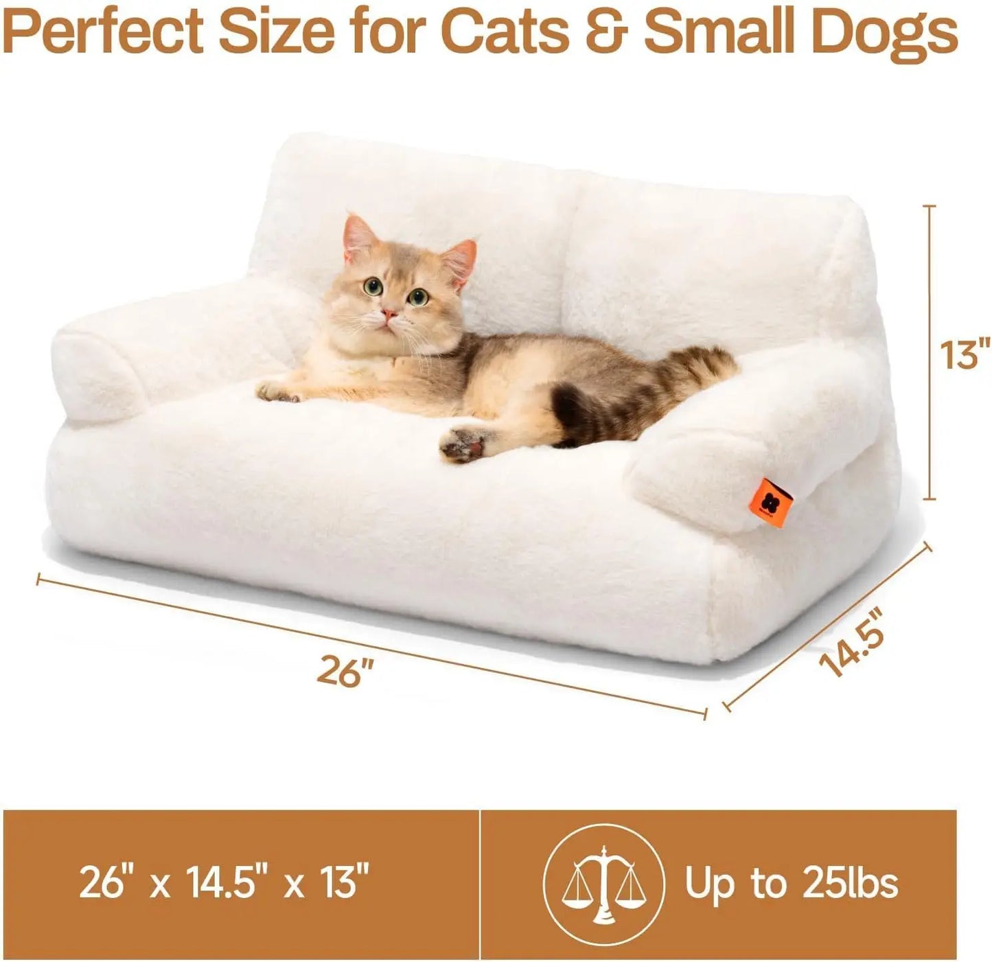 Pet Couch Bed 26×19×13 Inch Washable Cat Beds for Medium Small Dogs Cat up to 25 lbs