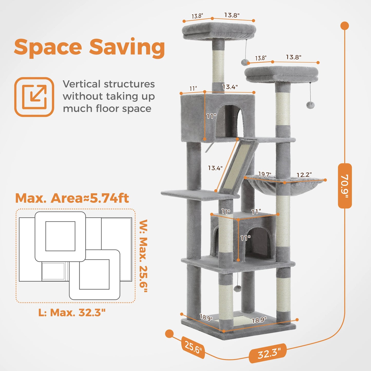 180cm Multi-Level Cat Tree