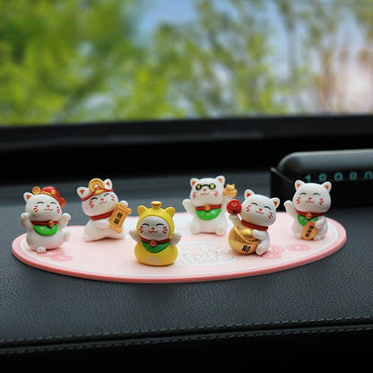 6pcs/set Chinese Lucky Cat Decor