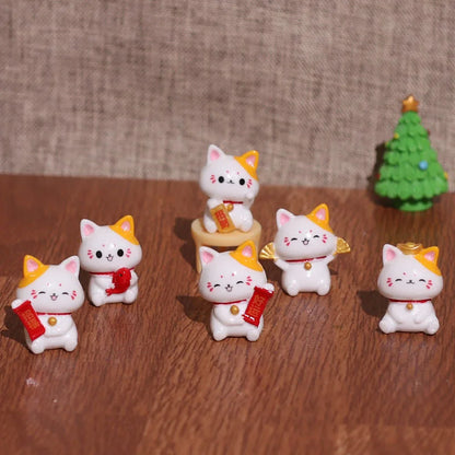 6pcs/set Chinese Lucky Cat Decor