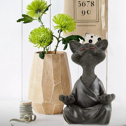 Whimsical Buddha Cat Figurine