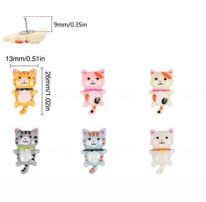 15 Pcs Cute Resin Cat Push Pins